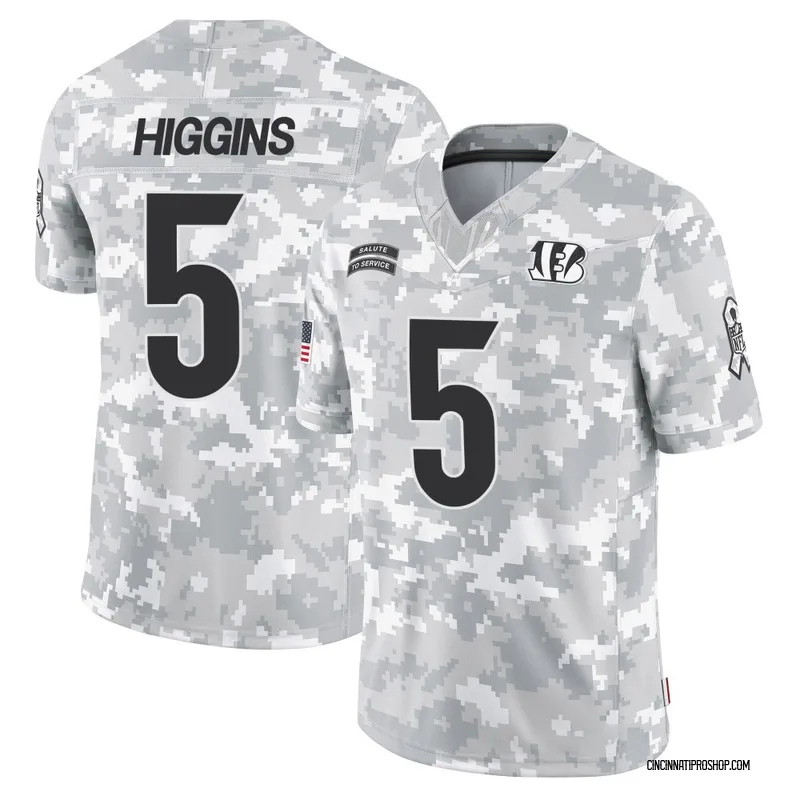 Arctic Camo Men's Tee Higgins Cincinnati Bengals Limited 2024 Salute to Service Jersey