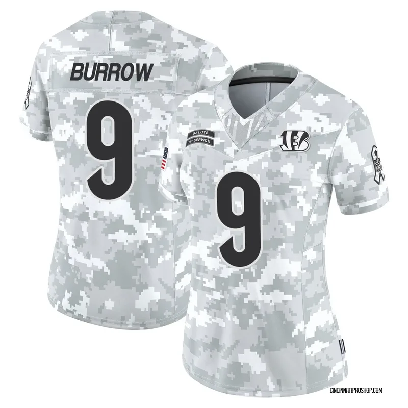 Arctic Camo Women's Joe Burrow Cincinnati Bengals Limited 2024 Salute to Service Jersey