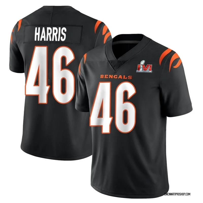 Men's Cincinnati Bengals #46 Clark Harris Black Team Color Vapor  Untouchable Limited Player 100th Season Football Jersey Size S