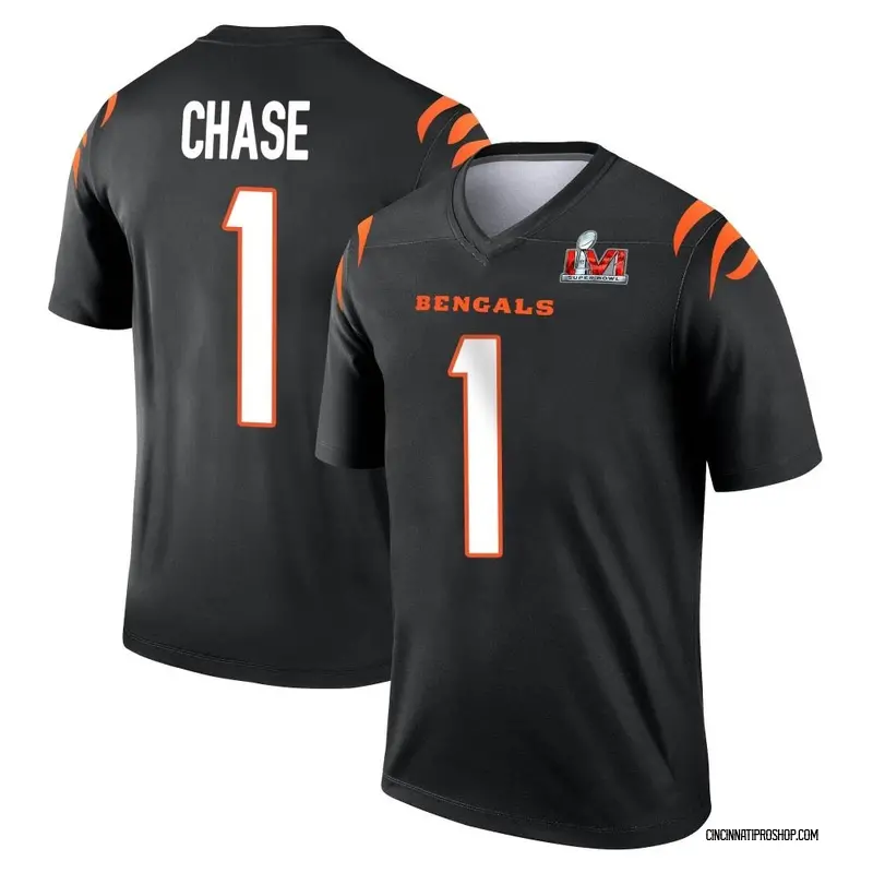 Black Men's Ja'Marr Chase Cincinnati Bengals Legend Super Bowl LVI Bound  Jersey