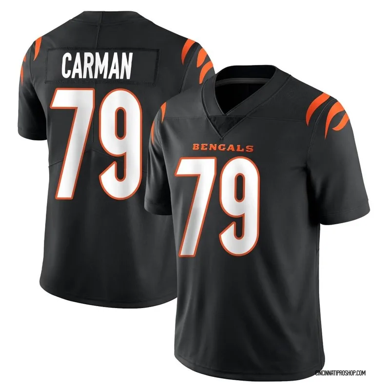 Jackson Carman Cincinnati Bengals Game-Used #79 White Jersey vs. New York  Jets on October 31 2021