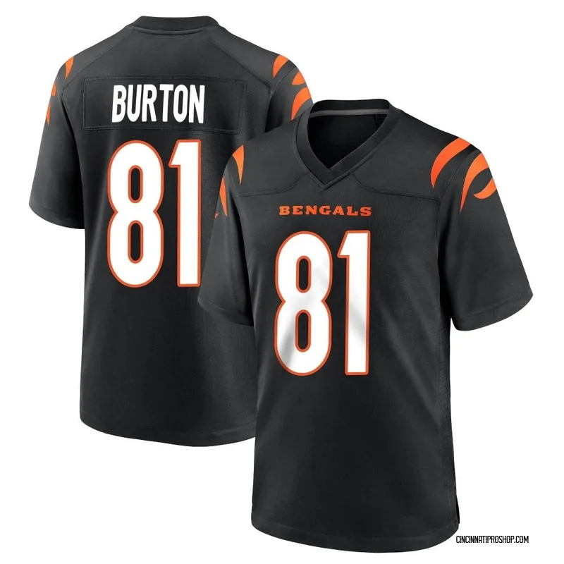 Black Men's Jermaine Burton Cincinnati Bengals Game Team Color Jersey