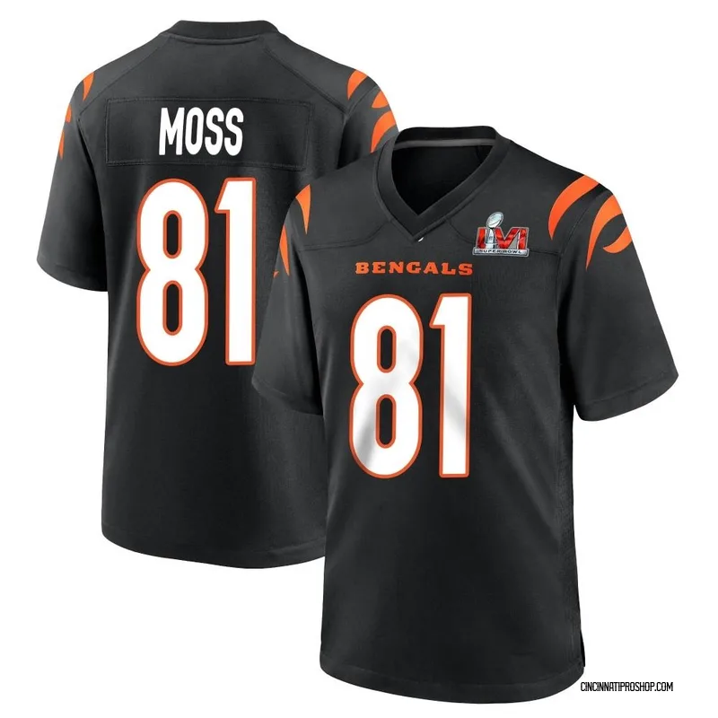 Black Men's Thaddeus Moss Cincinnati Bengals Game Team Color Jersey