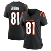 Black Women's Jermaine Burton Cincinnati Bengals Game Team Color Jersey