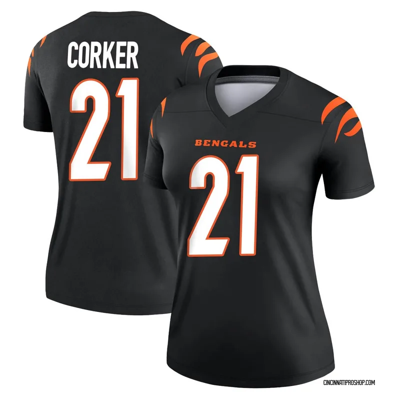 Black Women's Yusuf Corker Cincinnati Bengals Legend Jersey