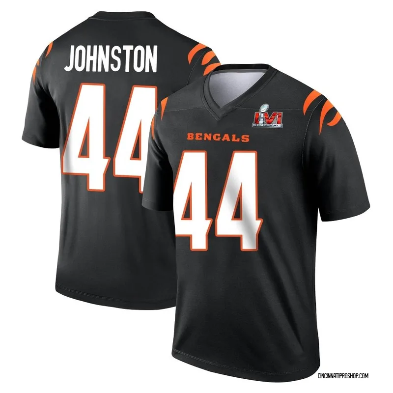 Clay Johnston 44 Cincinnati Bengals Super Bowl LVII Champions Youth  Alternate Game Jersey - Black - Bluefink