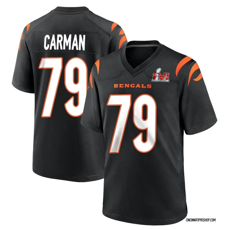 Black Youth Jackson Carman Cincinnati Bengals Game Team Color Super Bowl  LVI Bound Jersey