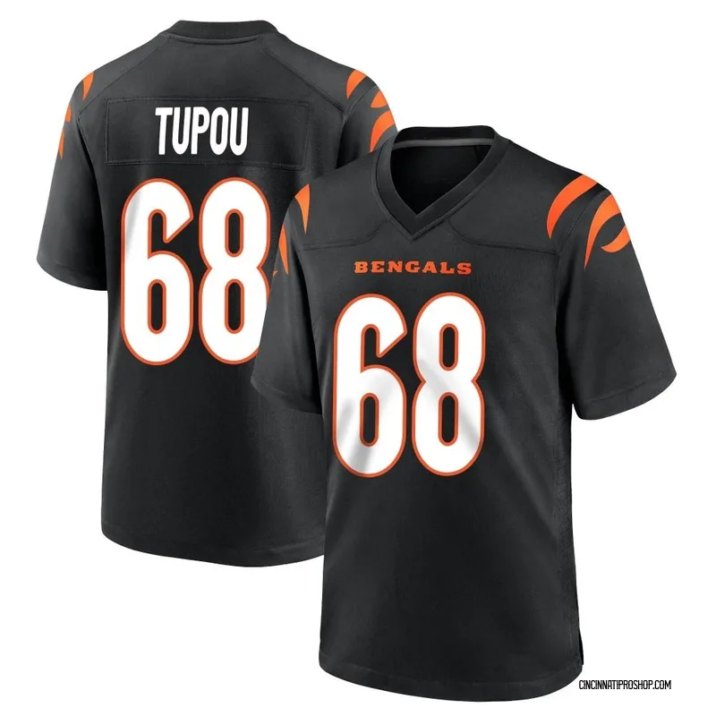 Josh Tupou Cincinnati Bengals Game-Used #68 White Jersey vs. New