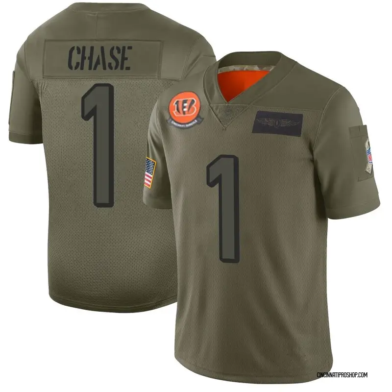 Camo Youth Ja'Marr Chase Cincinnati Bengals Limited 2019 Salute to Service  Jersey