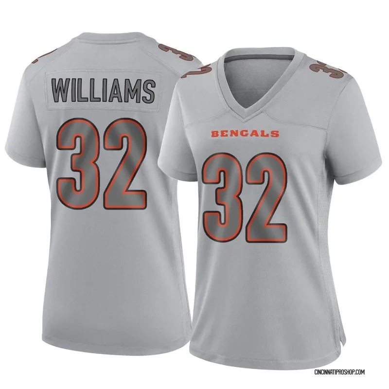 2022 Super Bowl LVI Patch Women's 2021 Cincinnati Bengals #32 Trayveon  Williams Black Alternate Game Jersey