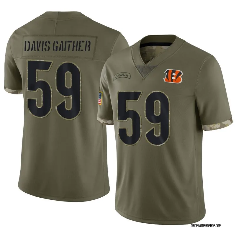 Akeem 59 Davis Gaither Cincinnati Bengals Super Bowl LVII Men Game Jersey-  White - Bluefink