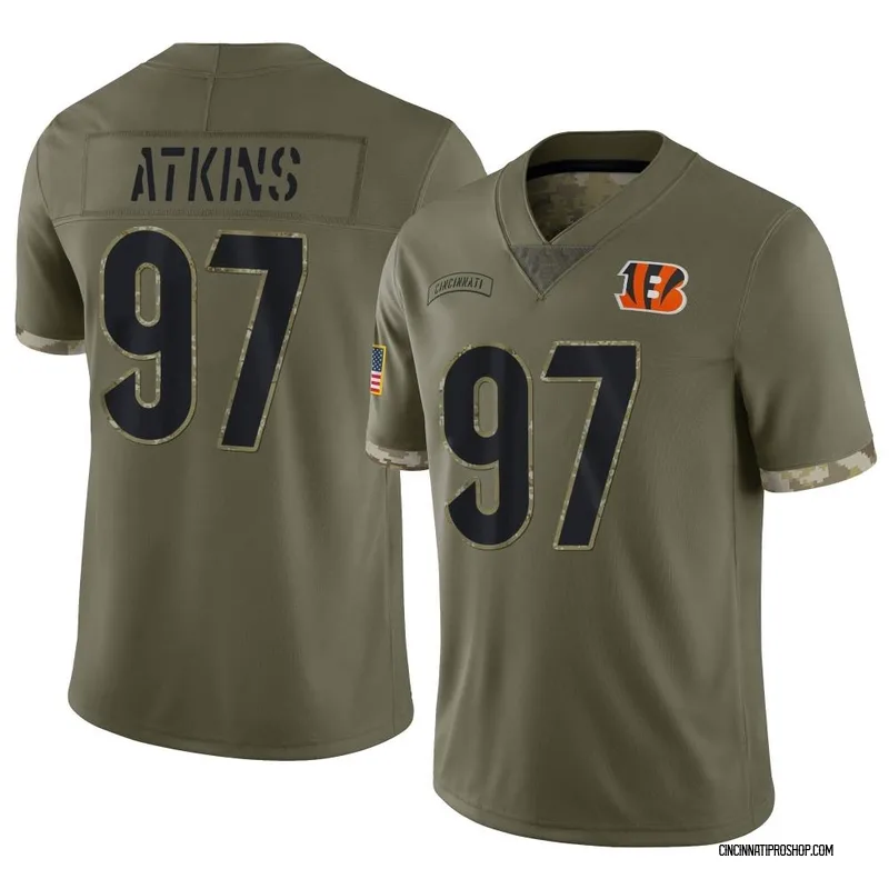 Geno Atkins Cincinnati Bengals Game-Used #97 White Jersey vs