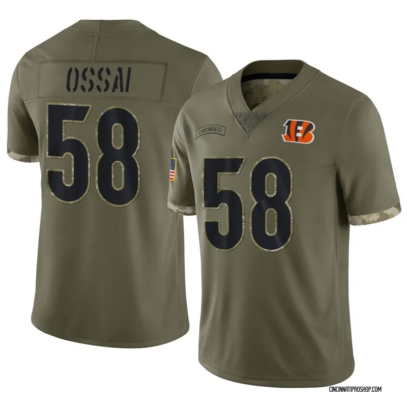 Joseph Ossai Cincinnati Bengals Men's Orange Name & Number Logo T-Shirt 