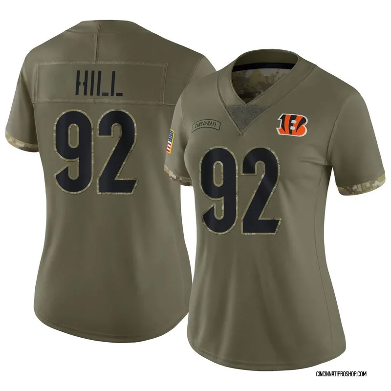 BJ Hill Cincinnati Bengals Youth Orange Name & Number Logo Long Sleeve T- Shirt 