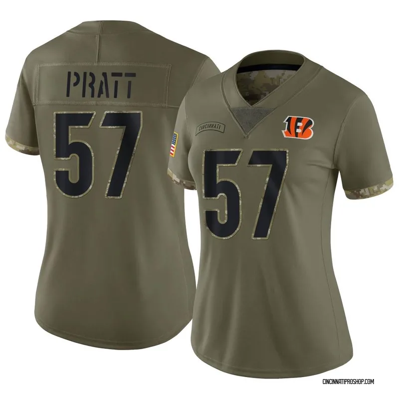 Men's Cincinnati Bengals #57 Germaine Pratt White Vapor Untouchable Limited  Player 100th Season Football Jersey Size S