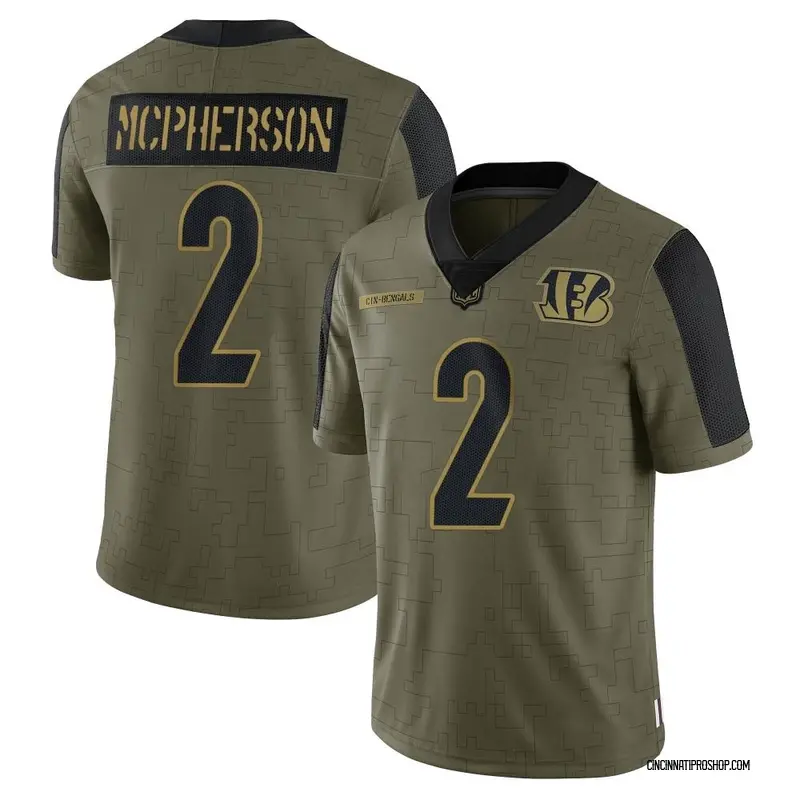 Olive Youth Evan McPherson Cincinnati Bengals Limited 2021 Salute To  Service Jersey