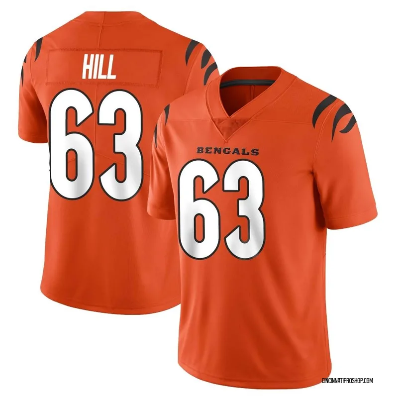 B.J. Hill Men's Nike Orange Cincinnati Bengals Alternate Game Custom Jersey Size: 3XL