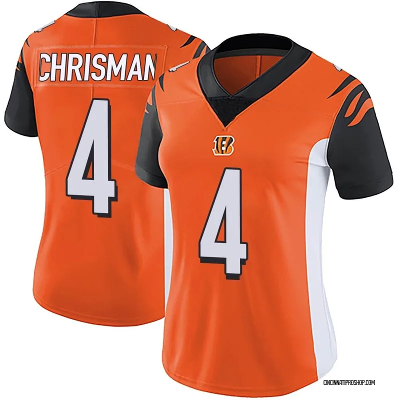 Orange Men's Drue Chrisman Cincinnati Bengals Game Jersey