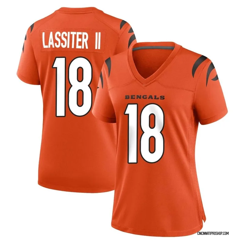 Kwamie Lassiter II Cincinnati Bengals Women's Orange Name & Number Logo  Slim Fit T-Shirt 