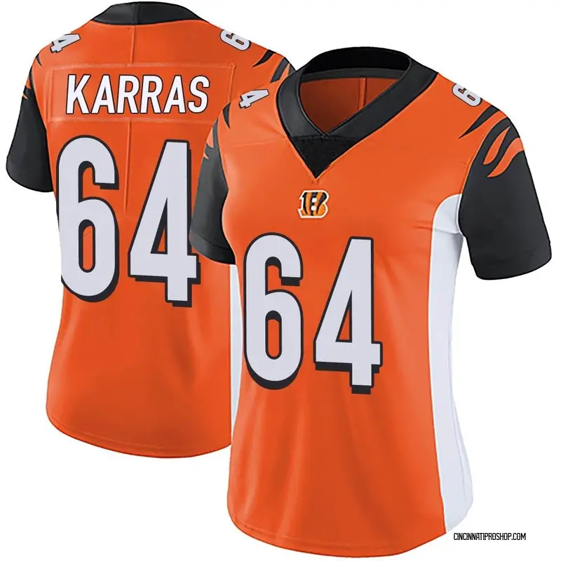 Orange Women's Ted Karras Cincinnati Bengals Limited Vapor Untouchable  Jersey