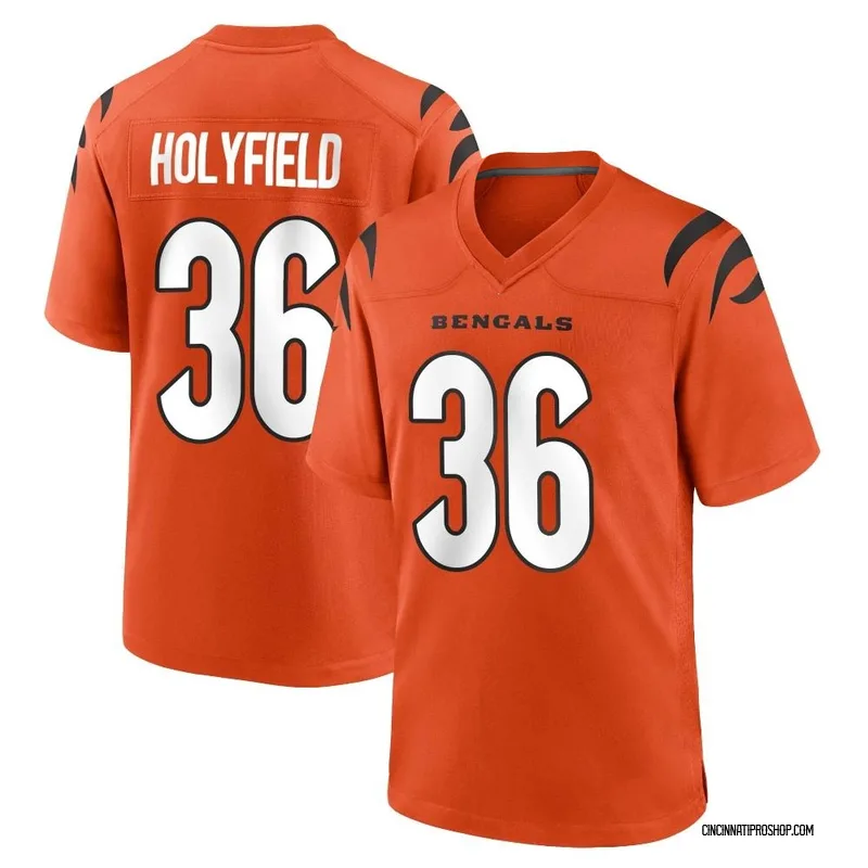 Elijah Holyfield Cincinnati Bengals Men's Black Backer Long Sleeve T-Shirt 