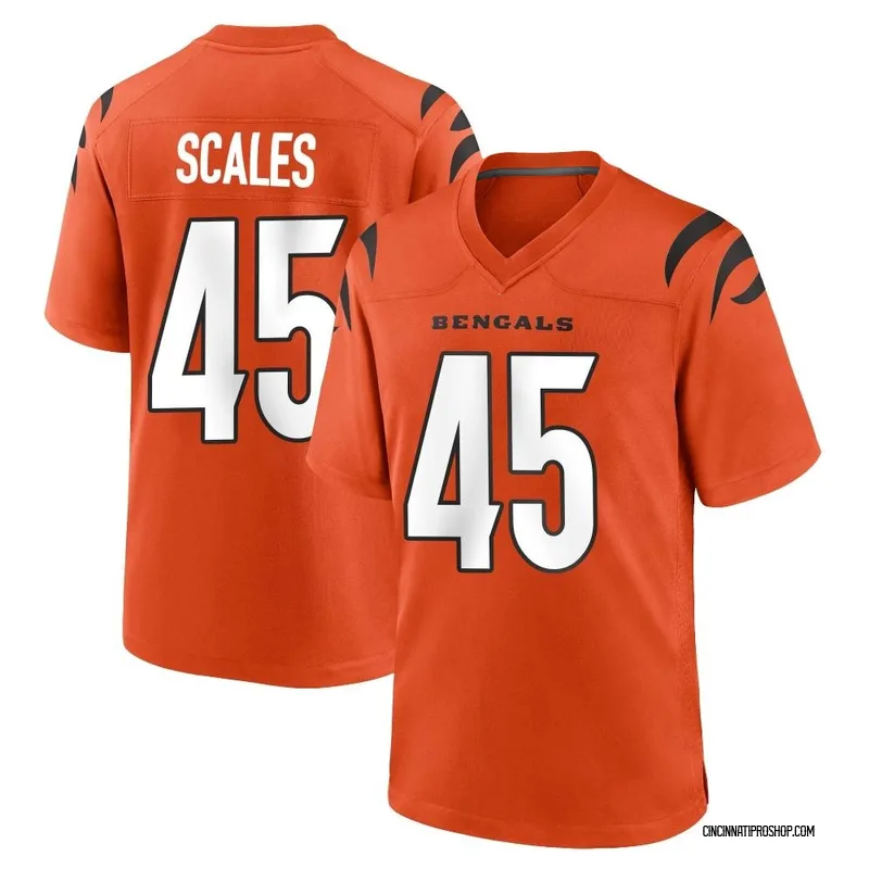 Orange Youth Tegray Scales Cincinnati Bengals Game Jersey