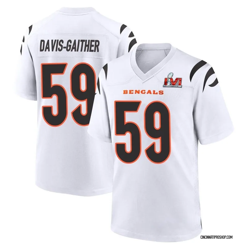 Akeem 59 Davis Gaither Cincinnati Bengals Super Bowl LVII Men Game Jersey-  White - Bluefink