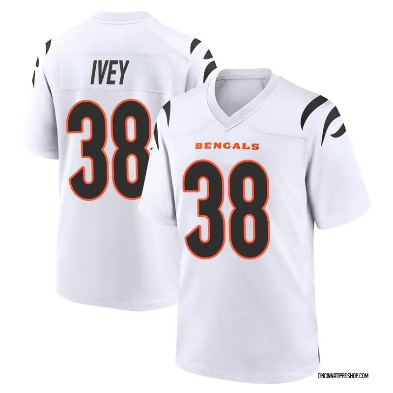 DJ Ivey Men's Nike White Cincinnati Bengals Game Custom Jersey Size: Extra Large