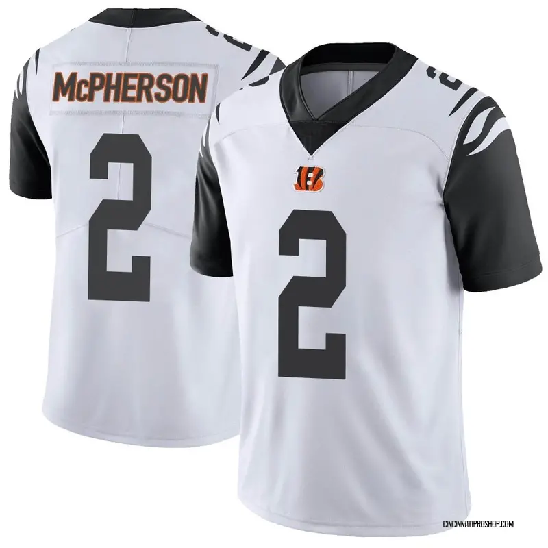 Bengals Evan McPherson Jersey White 2 Men's Vapor Limited Super Bowl LVI 2022