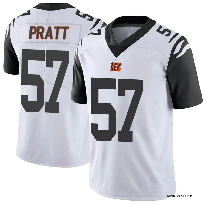 Women's Cincinnati Bengals #57 Germaine Pratt Limited White Pink Rush  Fashion Football Jersey Size S