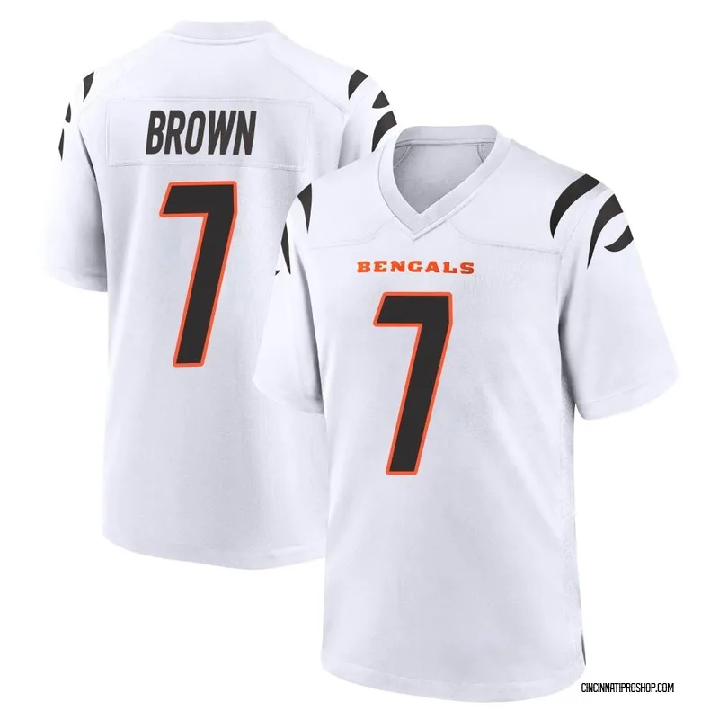 White Men's Jon Brown Cincinnati Bengals Game Jersey