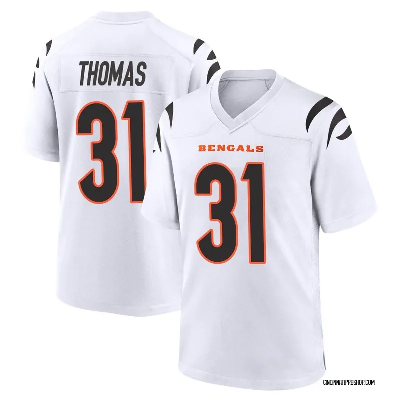 Mike Thomas White Cincinnati Bengals Game-Used #80 Jersey vs. Kansas City  Chiefs on January 30 2022