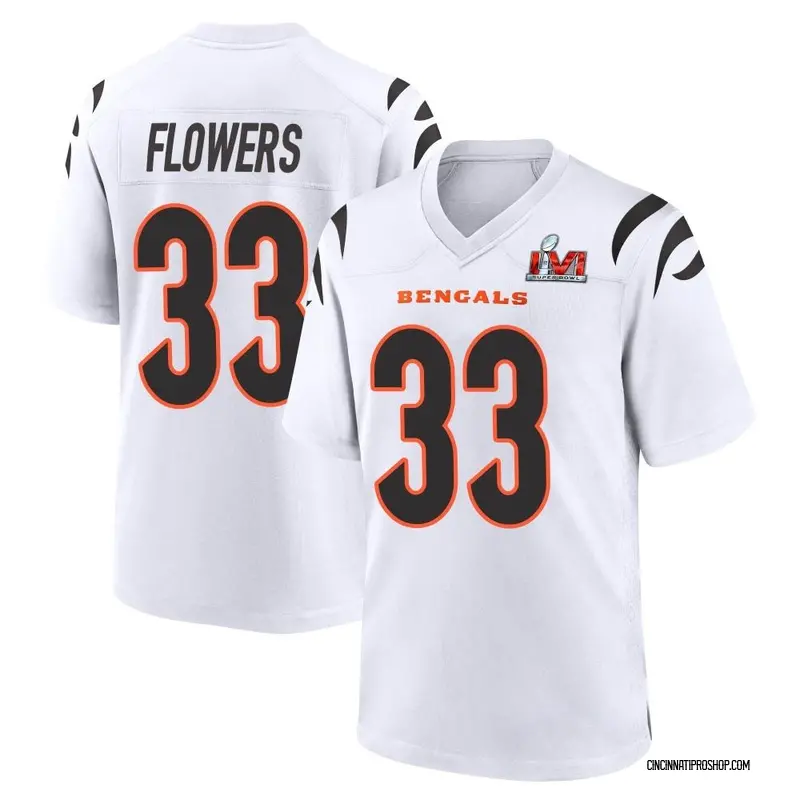 Tre Flowers 33 Cincinnati Bengals Super Bowl LVII Champions Men Game Jersey  - White - Bluefink