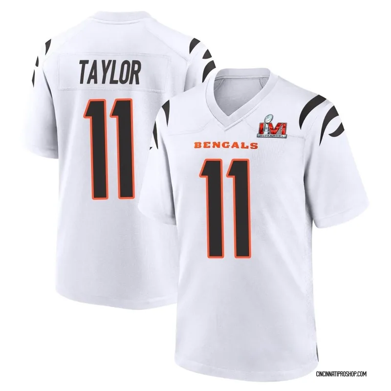 Trent Taylor 11 Cincinnati Bengals Super Bowl LVII Champions Men Game Jersey  - White - Bluefink