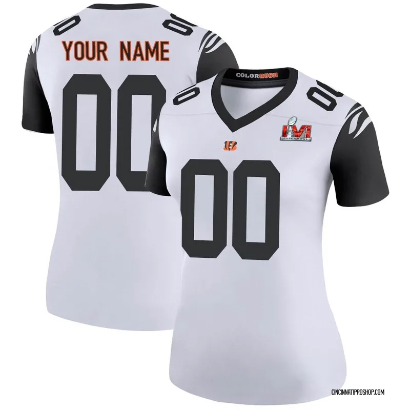 White Women's Custom Cincinnati Bengals Legend Color Rush Super Bowl LVI  Bound Jersey