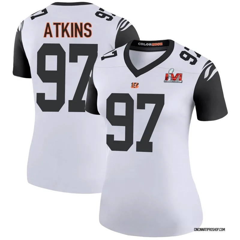 Geno Atkins Cincinnati Bengals Game-Used #97 White Jersey vs