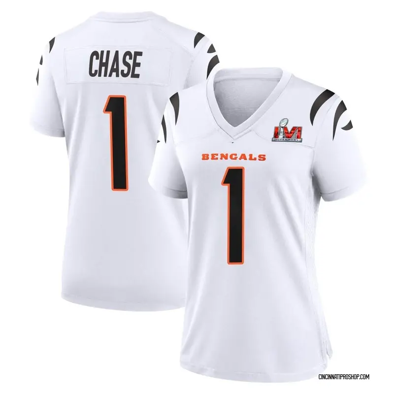 White Women's Ja'Marr Chase Cincinnati Bengals Game Super Bowl LVI Bound  Jersey