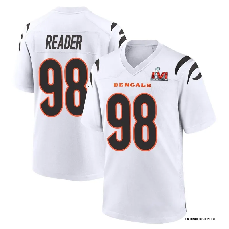 D.J. Reader 98 Cincinnati Bengals Super Bowl LVII Men Game Jersey- White -  Bluefink