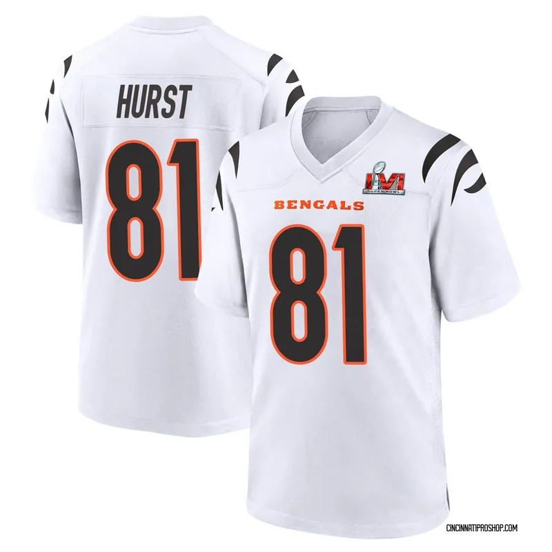 Hayden Hurst 88 Cincinnati Bengals Super Bowl LVII Champions Men Game Jersey  - White - Bluefink